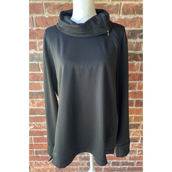 J. Jill FIT Women's Cowl Neck Black Pullover Top Size XL Excellent Condition - Picture 1 of 8
